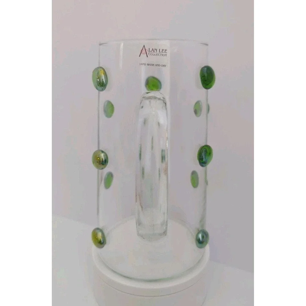 Alan Lee Collection Vintage Martini Pitcher Clear Glass Applied Olives Barware